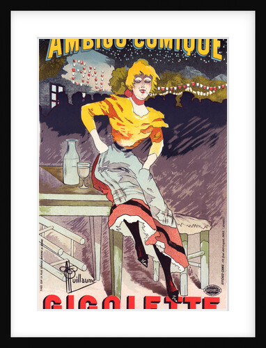 Poster for Théâtre de l'Ambigu, Gigolette by Albert Guillaume