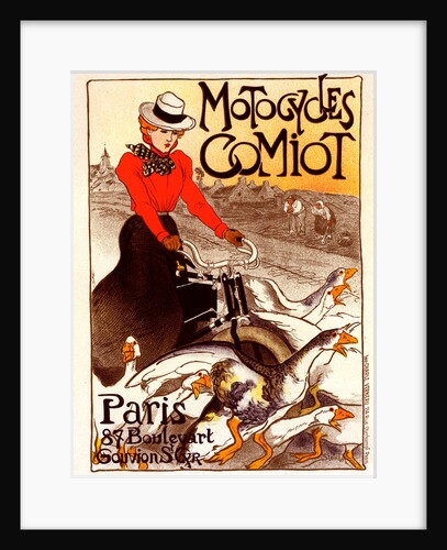 Poster for Motocycles Comiot by Théophile Alexandre Steinlen