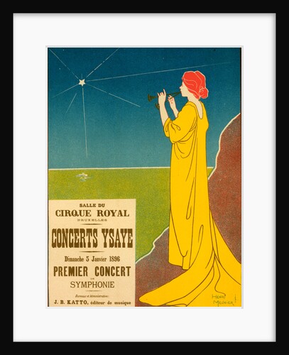 Belgium poster for Concerts Ysaye Brussel, Ysaye concerts, Salle du Cirque Royal, Brussel, 1895 by Georges Meunier