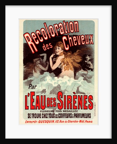 Poster for l' Eau de Sirènes by Jules Chéret