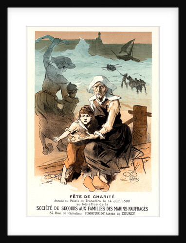 Poster for une fête de charité au bénéfice de la Société de Secours aux Familles des Marins naufragés by Jules Chéret