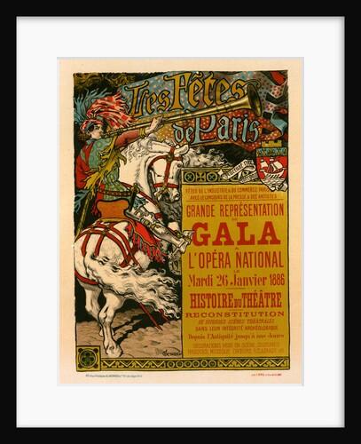 Poster for les Fêtes de Paris by Eugène Grasset