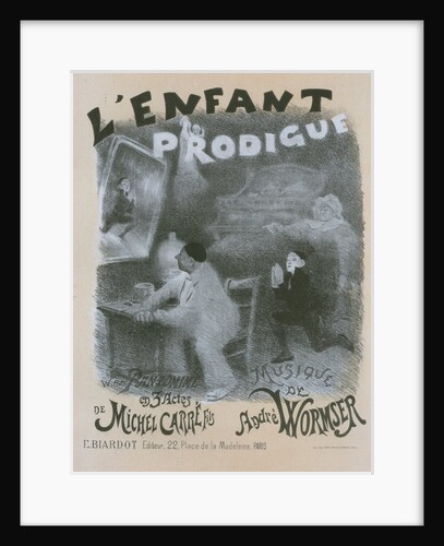Poster for la pantomime l'Enfant prodigue. Le Retour de l'Enfant Prodigue. (Acte III, Scène V.) by Adolphe Willette