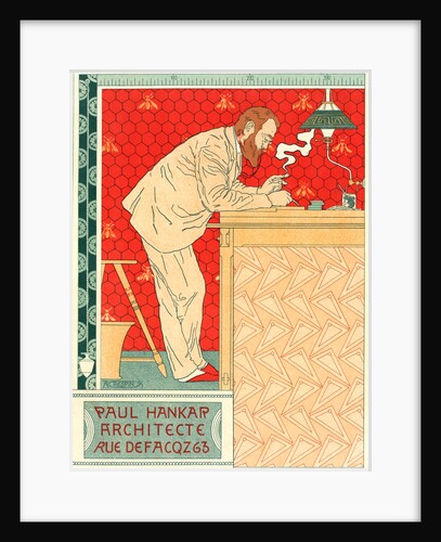 Belgian Poster for M. Paul Hankar, architecte by Adolphe Crespin