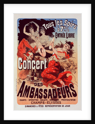 Poster for Concert des Ambassadeurs by Jules Chéret