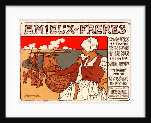 Poster for les Sardines Amieux by Georges Fay