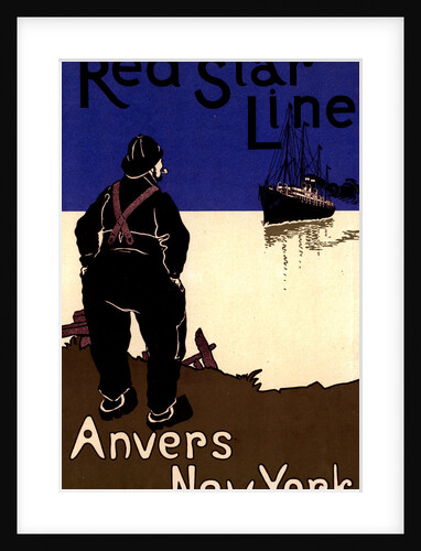Belgian poster Red Star Line. From Antwerp to New York by Henry Cassiers