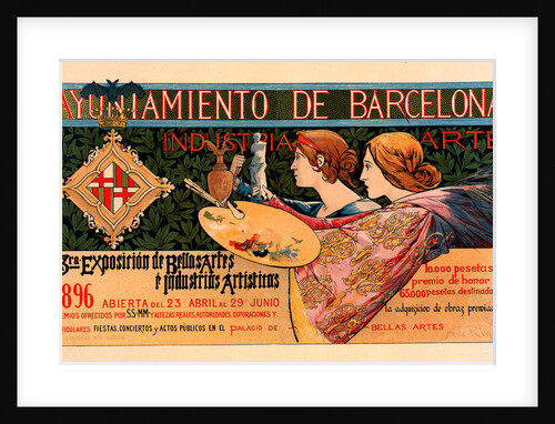 Spanish poster for la Triosième Exposition de Barcelone by Alexandre de Riquer