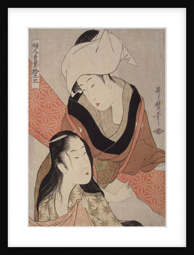 Shinshi-bari, Cloth-stretcher by Utamaro Kitagawa