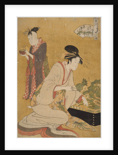 Ôgiya uchi Yashio, Someki, Tsumaki, Yashio of the Ôgiya, kamuro Someki, Tsumaki by Utamaro Kitagawa