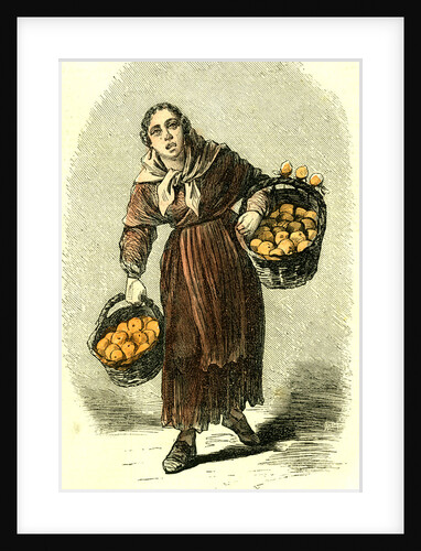Madrid Spain Orange Girl 1866 Street Character by Anonymous