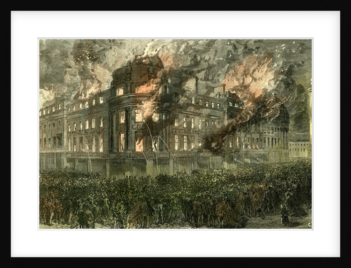 Newcastle on Tyne UK 1867 Great Fire in the Central Exchange Buildings by Anonymous