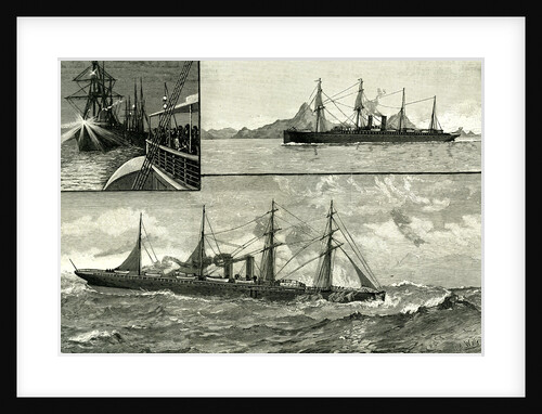 Steam Ship Ormuz Australia to England 1887 on the Voyage from Australia in the Suez Canal Passing Through the Straits of Bab-El-Mandeb Doing Fourteen Knots an Hour in the Teeth of a Full Gale by Anonymous