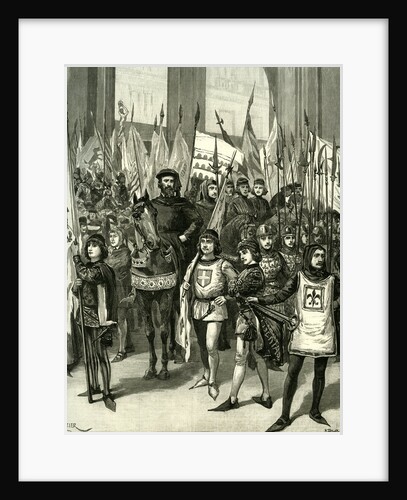 Florence Festvals 1887 Historical Procession the Conte Verde Meeting the Gonfaloniere in the Piazza Della Signoria by Anonymous