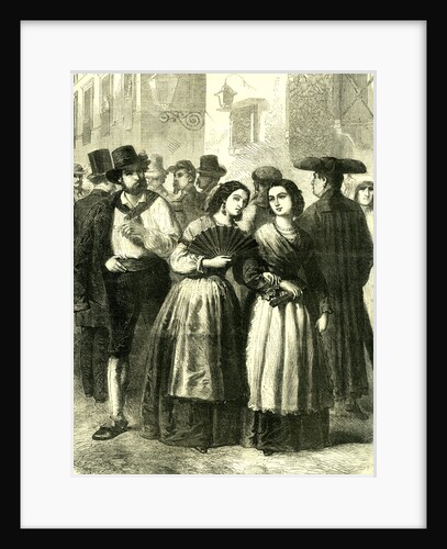Holy Week Rome Italy 1866 Villagers Assembling for Religious Services by Anonymous