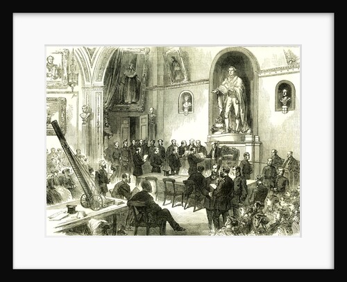 The Lord Mayor at Guildhall London UK 1867. Presenting Rewards for Saving Life from Fire London Great Britain by Anonymous