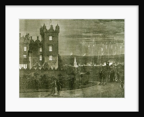 Kelso Castle 1867 UK The Queen's Visit to the Scottish Border the Fireworks and Beacon Fires Viewed from Floors Castle Great Britain by Anonymous