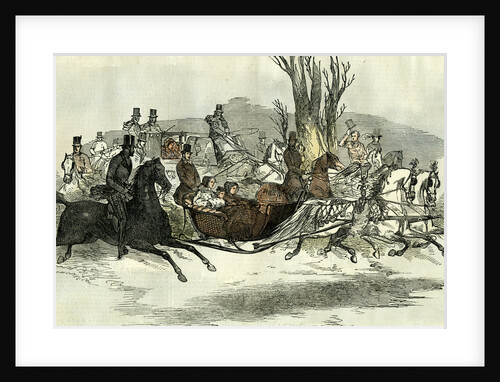 Canadian Winter 1850 Sleighing Sledging Carioling by Anonymous