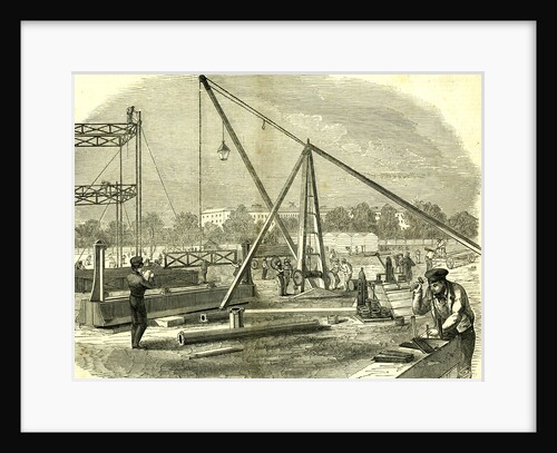 Hyde Park London 1850. The Great Exhibition Building. Unloading Girders by Anonymous