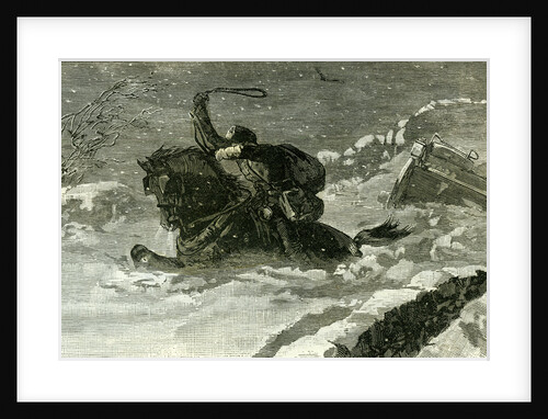 Between Staplehurst and Rochester UK 1887 Mail Cart in a Snow Drift by Anonymous