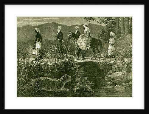 India 1885 Christmas at an Indian Hill Station Going Home after a Party. Bharat by Anonymous