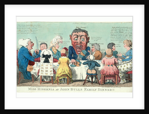 Miss Hibernia at John Bulls family dinner!! by Isaac Cruikshank
