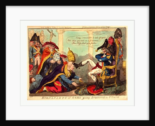 Buonaparte at Rome giving audience in state by Isaac Cruikshank