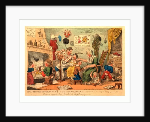 The strollers progress plte 1st. A peep at Black Jack's origin previous to his going to Douay, Cruikshank, invt. by Anonymous