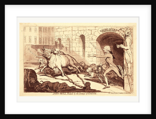 John Bull, baited by the dogs of excise by Anonymous
