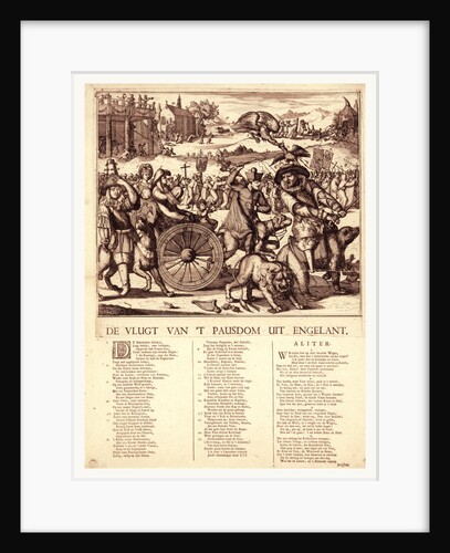 De vlugt van 't pausdom uit Engelant by Romeyn de Hooghe