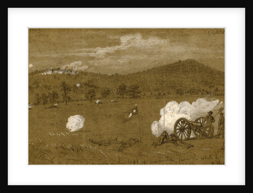 Gettysburg. View of the hills on the left of our position from the Rebel artillery, last Rebel shot by Anonymous