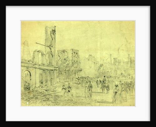 Richmond Firemen pushing down the remains of the burnt dwellings Capital Square by Anonymous