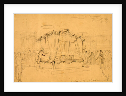 Lincoln's body lying in state in the East room White house by Anonymous