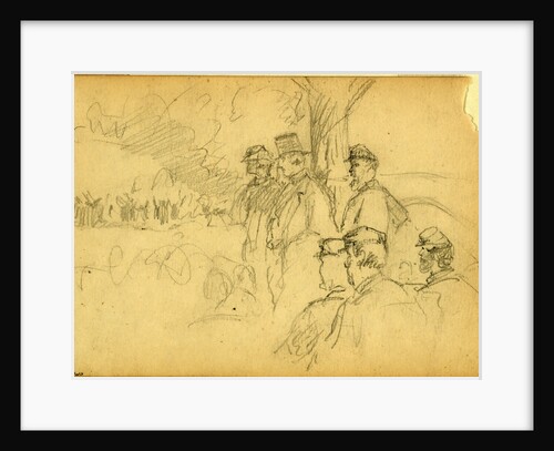 Officers and gentlemen watching a ceremony from a tree by Anonymous