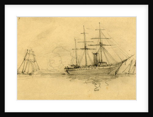 Three ships at sea by Anonymous