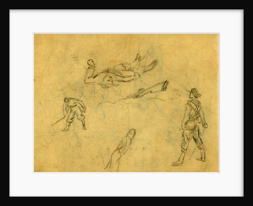 Studies of soldiers in various positions by Anonymous