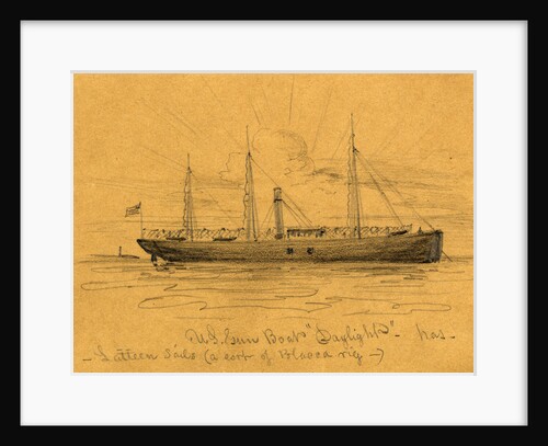 U.S. Gun Boat Daylight by Alfred R Waud