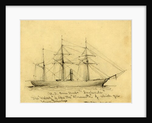 U.S. Gun Boat Seminole by Alfred R Waud