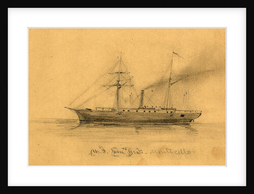U.S. Gun Boat Montecello by Alfred R Waud