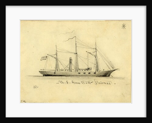 U.S. Gun Boat Pawnee by Alfred R Waud