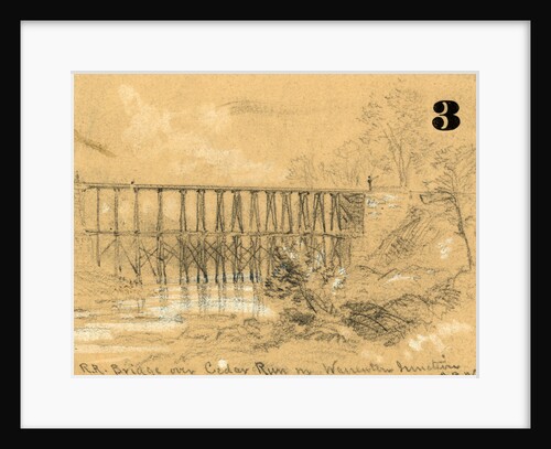 R.R. bridge over Cedar Run in Warrenton Junction by Alfred R Waud