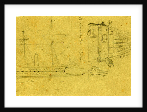 Broadside and stern views of steamship Minnesota by Alfred R Waud