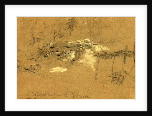 A settlers hut on the Red river by Alfred R Waud