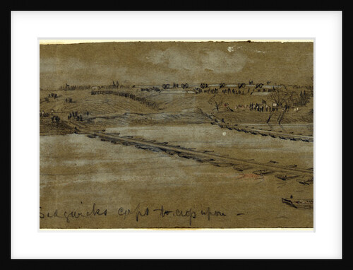 Pontoon bridges erected for Sedgwicks corps to cross upon, 1863 by Alfred R Waud