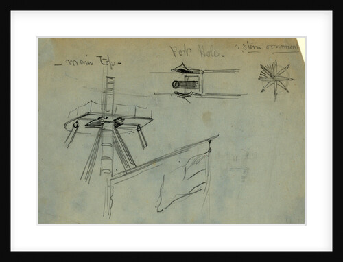 Three details of ship design by Alfred R Waud