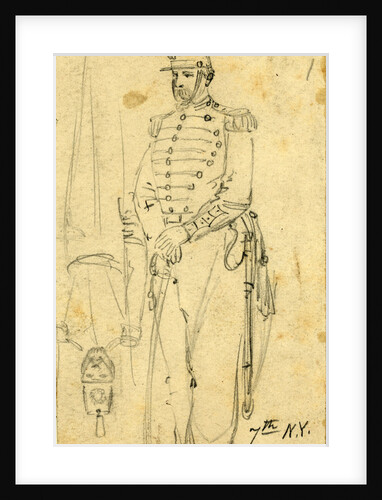 Sketches of soldiers wearing the 7th New York Cavalry regiment uniform, 1861 by Alfred R Waud