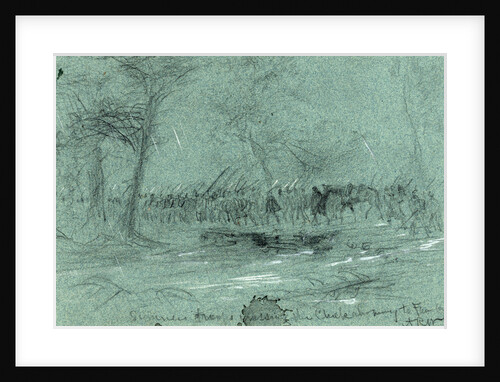 Sumners troops crossing the Chickahominy to Fair Oaks, 1862 May 31 by Alfred R Waud