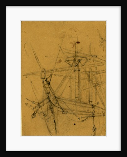 View of ships bow and rigging by Alfred R Waud