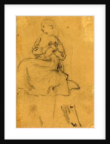 Young girl with clasped hands by Alfred R Waud