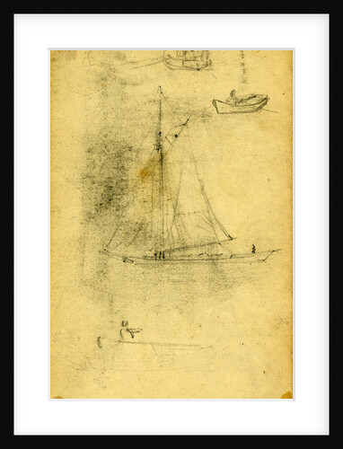 Small sailboat and rowboats by Alfred R Waud